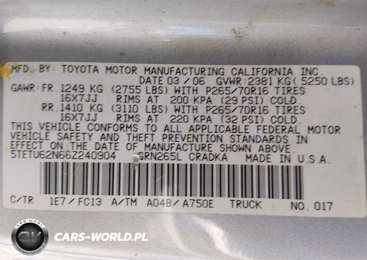 2006 Toyota Tacoma Prerunner V6 VIN:5TETU62N66Z240904 - 9
