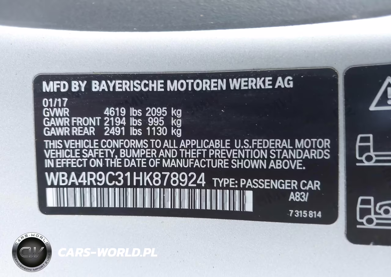 2017 BMW 430I xDrive VIN:WBA4R9C31HK878924 - 9