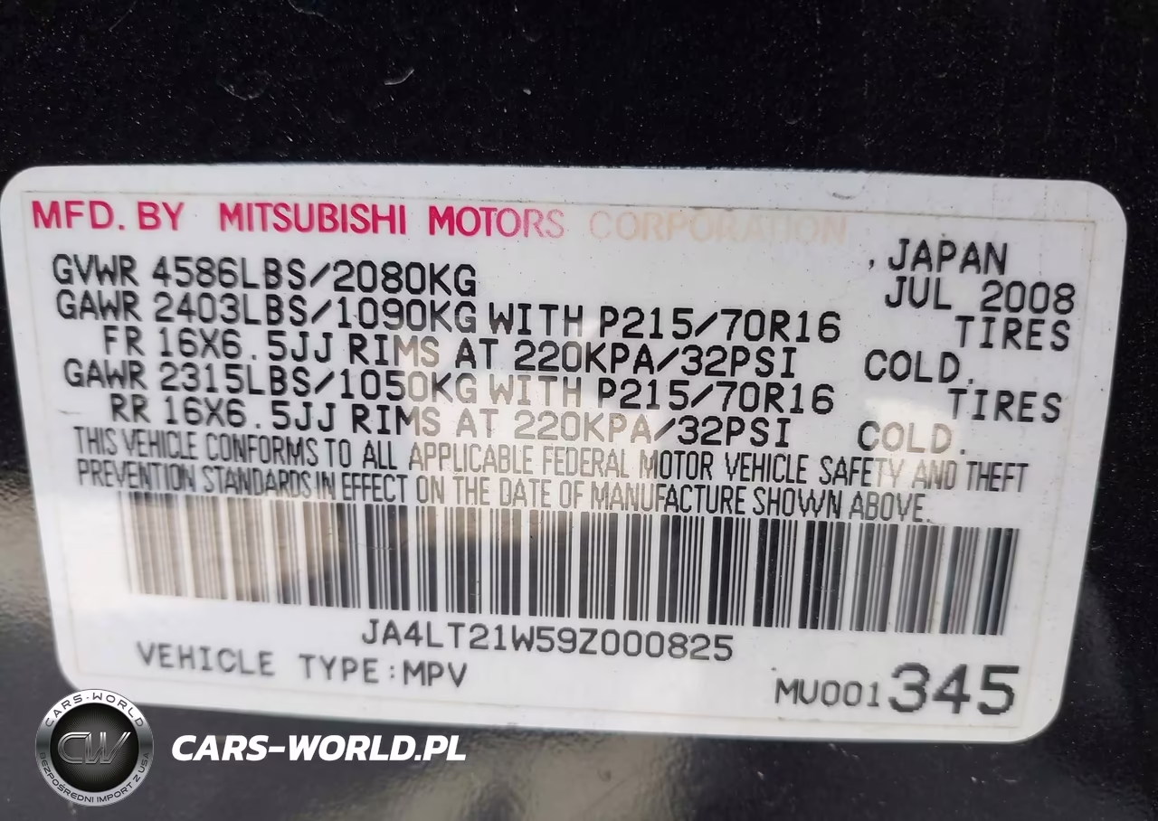 2009 Mitsubishi Outlander Es VIN:JA4LT21W59Z000825 - 9