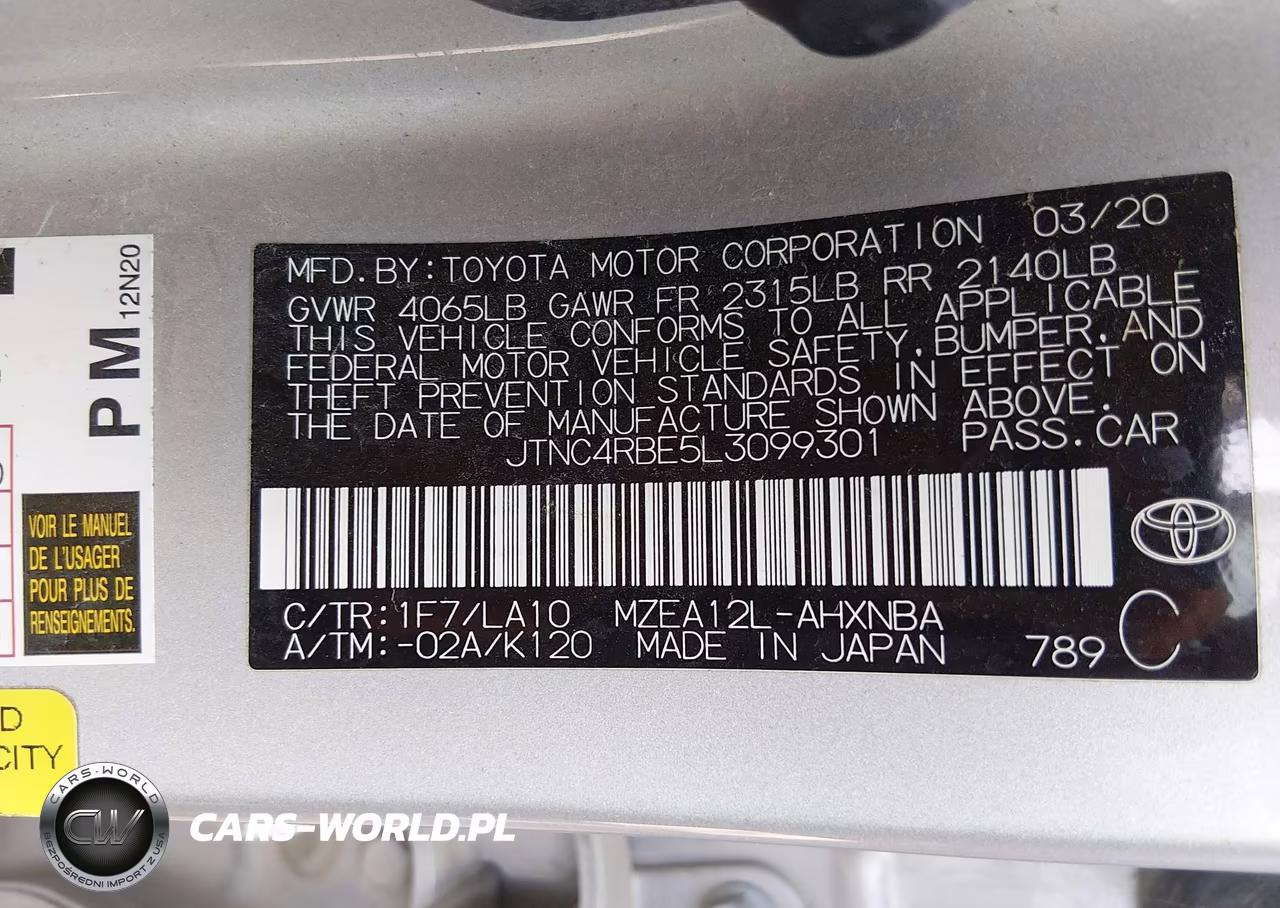 2020 Toyota Corolla Xse VIN:JTNC4RBE5L3099301 - 9