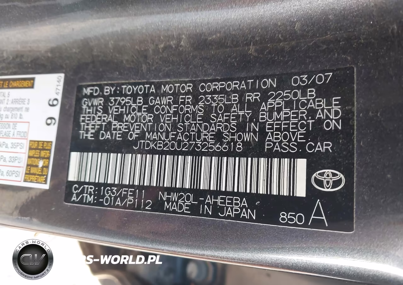 2007 Toyota Prius VIN:JTDKB20U273256618 - 9