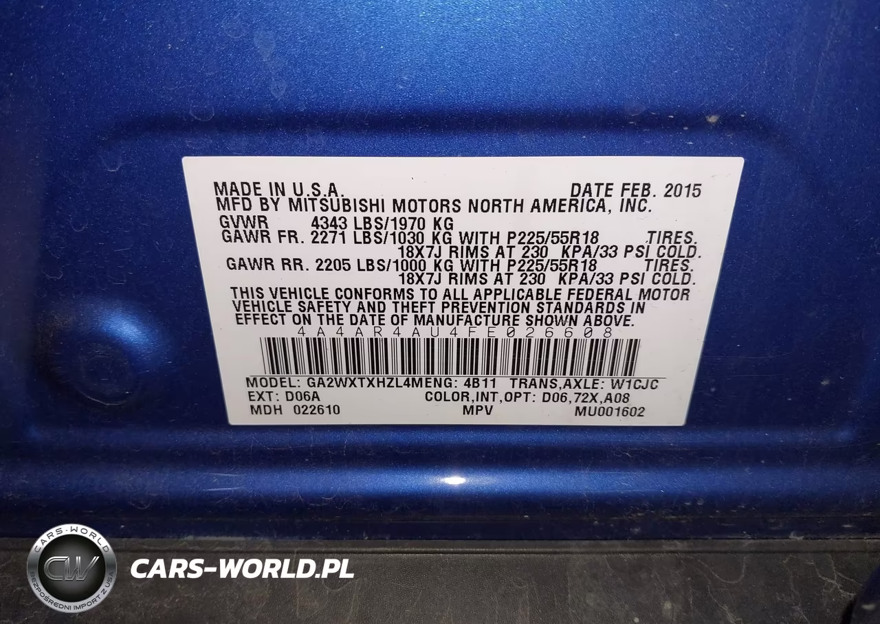 2015 Mitsubishi Outlander Sport Se VIN:4A4AR4AU4FE026608 - 9