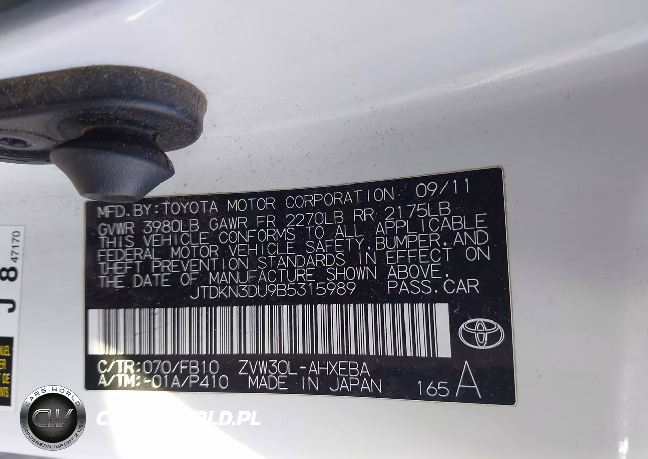 2011 Toyota Prius Three VIN:JTDKN3DU9B5315989 - 9