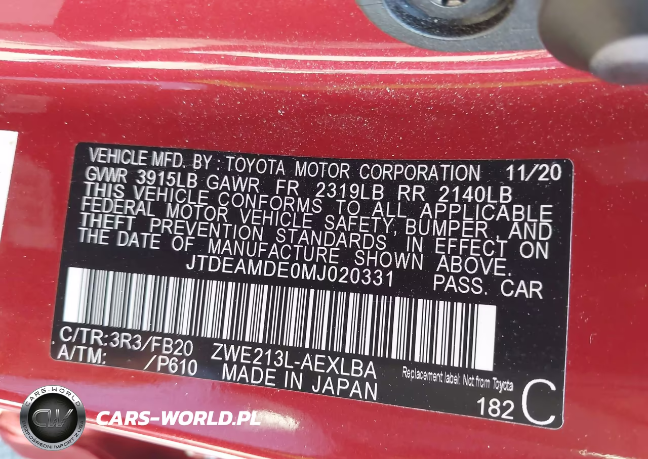 2021 Toyota Corolla Hybrid Le VIN:JTDEAMDE0MJ020331 - 9