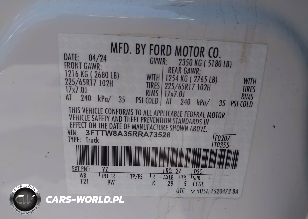 2024 Ford Maverick Xl VIN:3FTTW8A35RRA73526 - 9