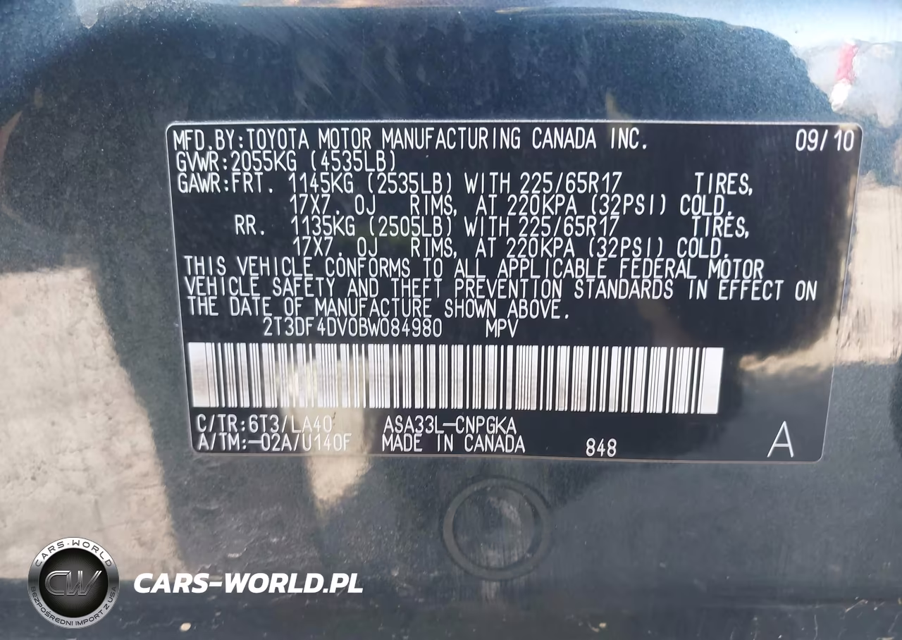 2011 Toyota Rav4 Limited VIN:2T3DF4DV0BW084980 - 9