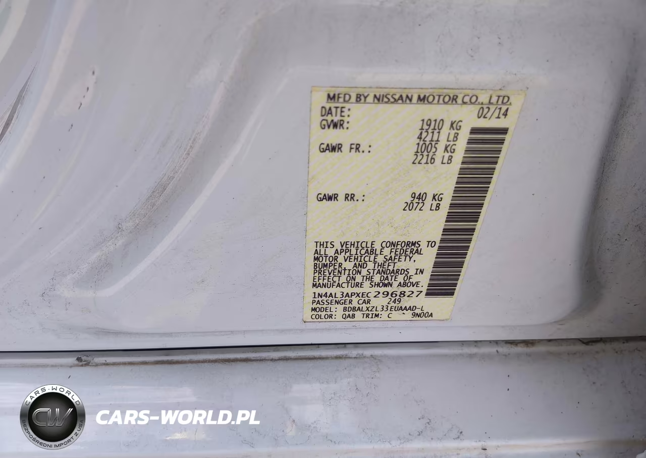 2014 Nissan Altima 2.5 Sl VIN:1N4AL3APXEC296827 - 9