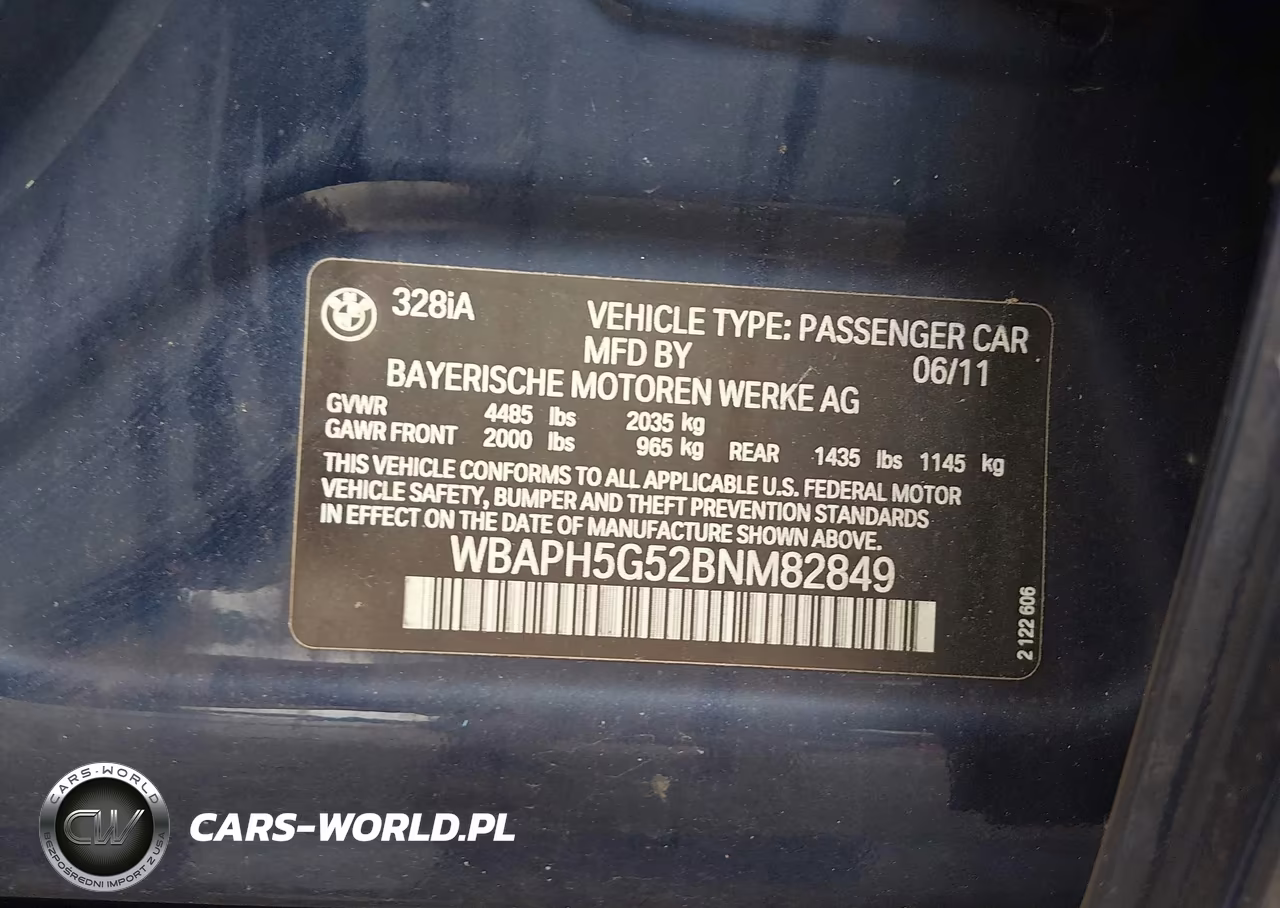 2011 BMW 328I VIN:WBAPH5G52BNM82849 - 9