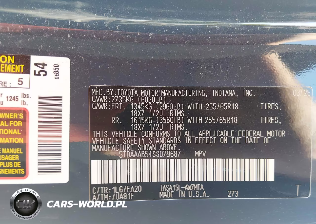 2025 Toyota Grand Highlander Xle VIN:5TDAAAB54SS079687 - 9