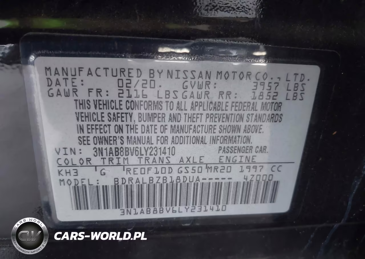 2020 Nissan Sentra S Xtronic Cvt VIN:3N1AB8BV6LY231410 - 9
