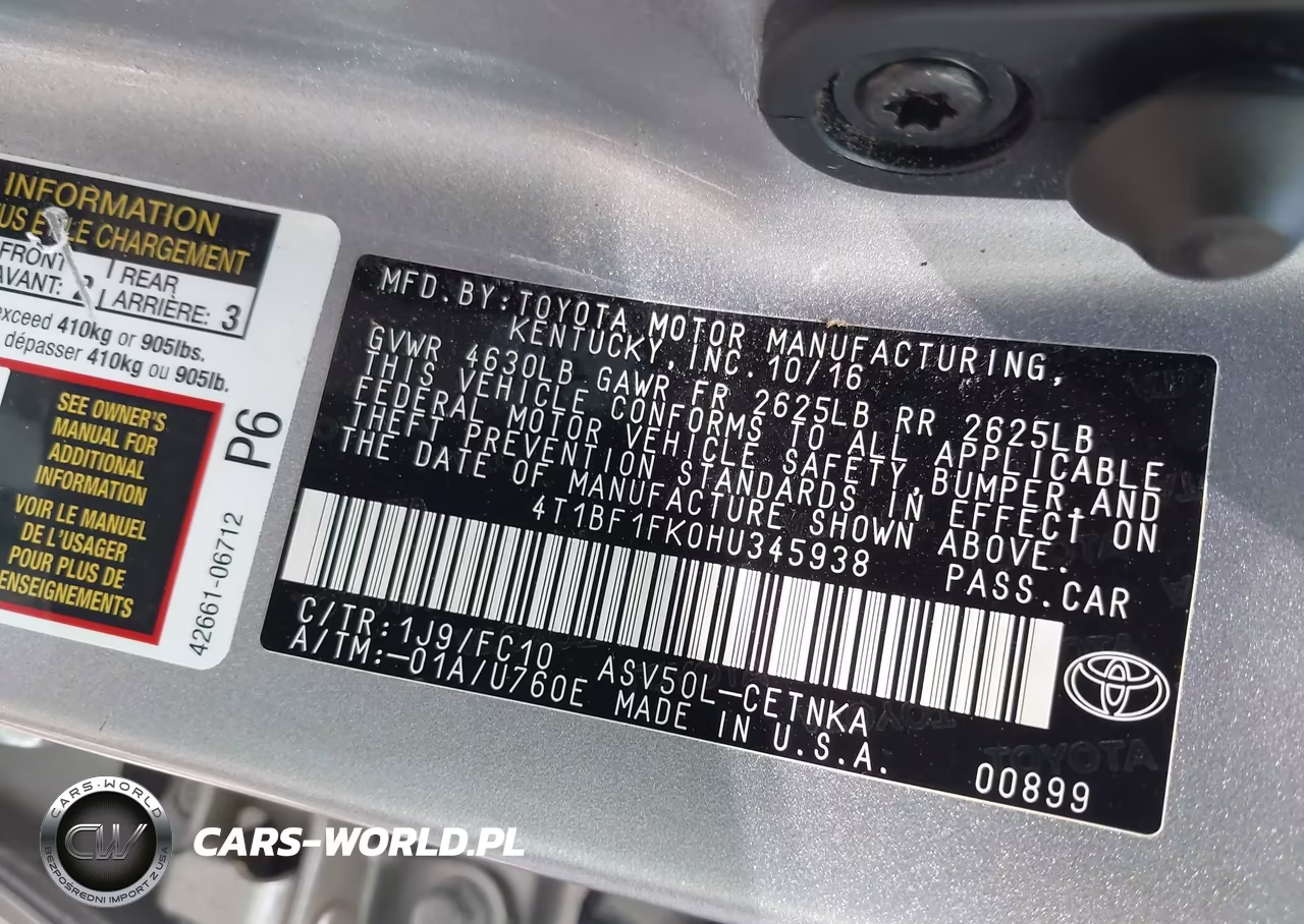 2017 Toyota Camry Le VIN:4T1BF1FK0HU345938 - 9