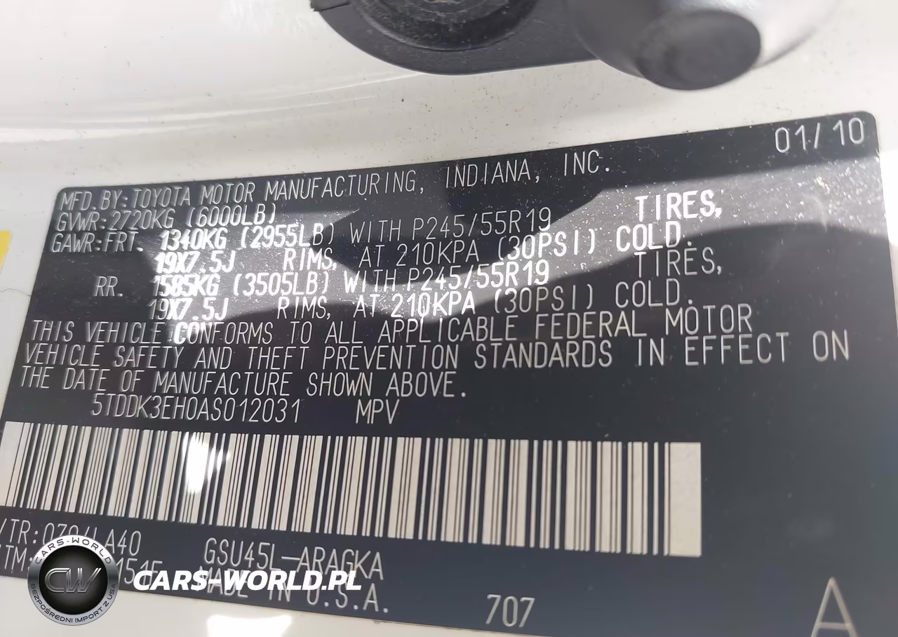 2010 Toyota Highlander Limited V6 VIN:5TDDK3EH0AS012031 - 9
