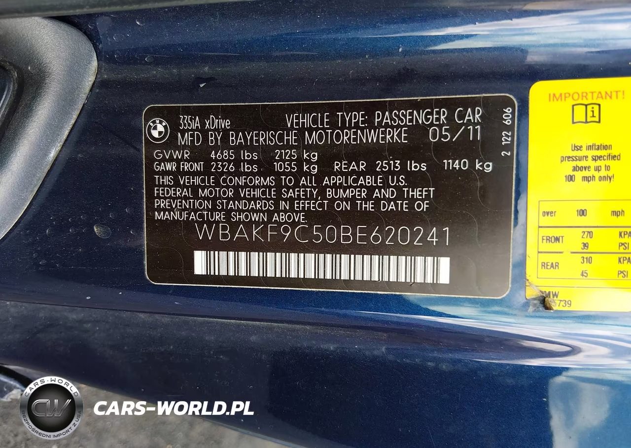 2011 BMW 335I xDrive VIN:WBAKF9C50BE620241 - 9
