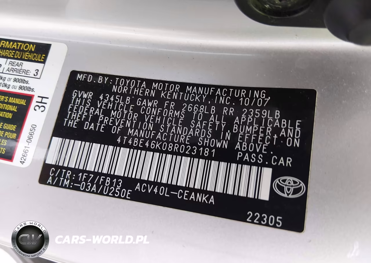 2008 Toyota Camry Le VIN:4T4BE46K08R023181 - 13