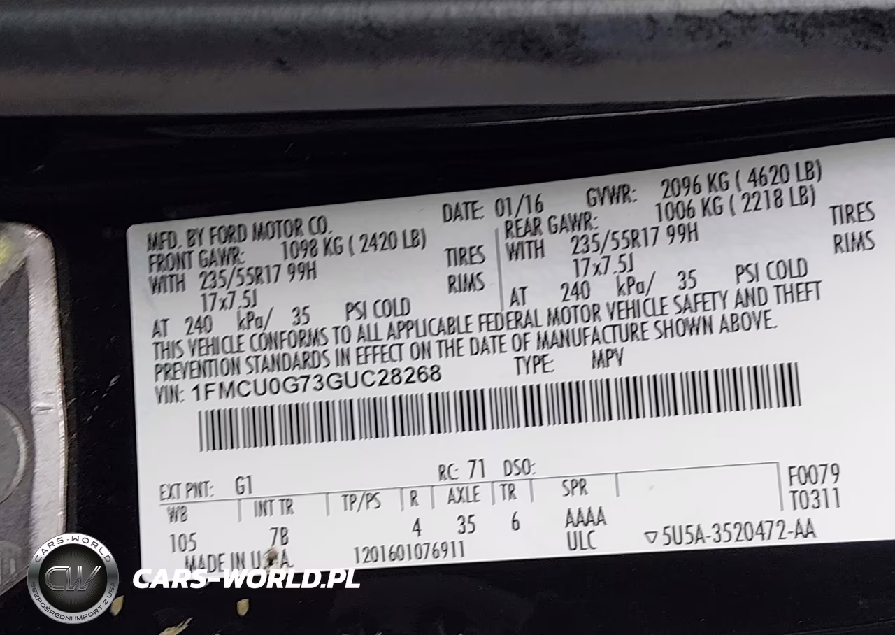 2016 Ford Escape Se VIN:1FMCU0G73GUC28268 - 9