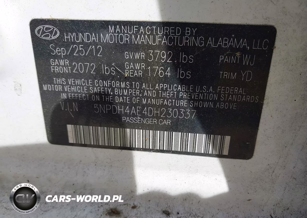2013 Hyundai Elantra Gls-Limited VIN:5NPDH4AE4DH230337 - 9