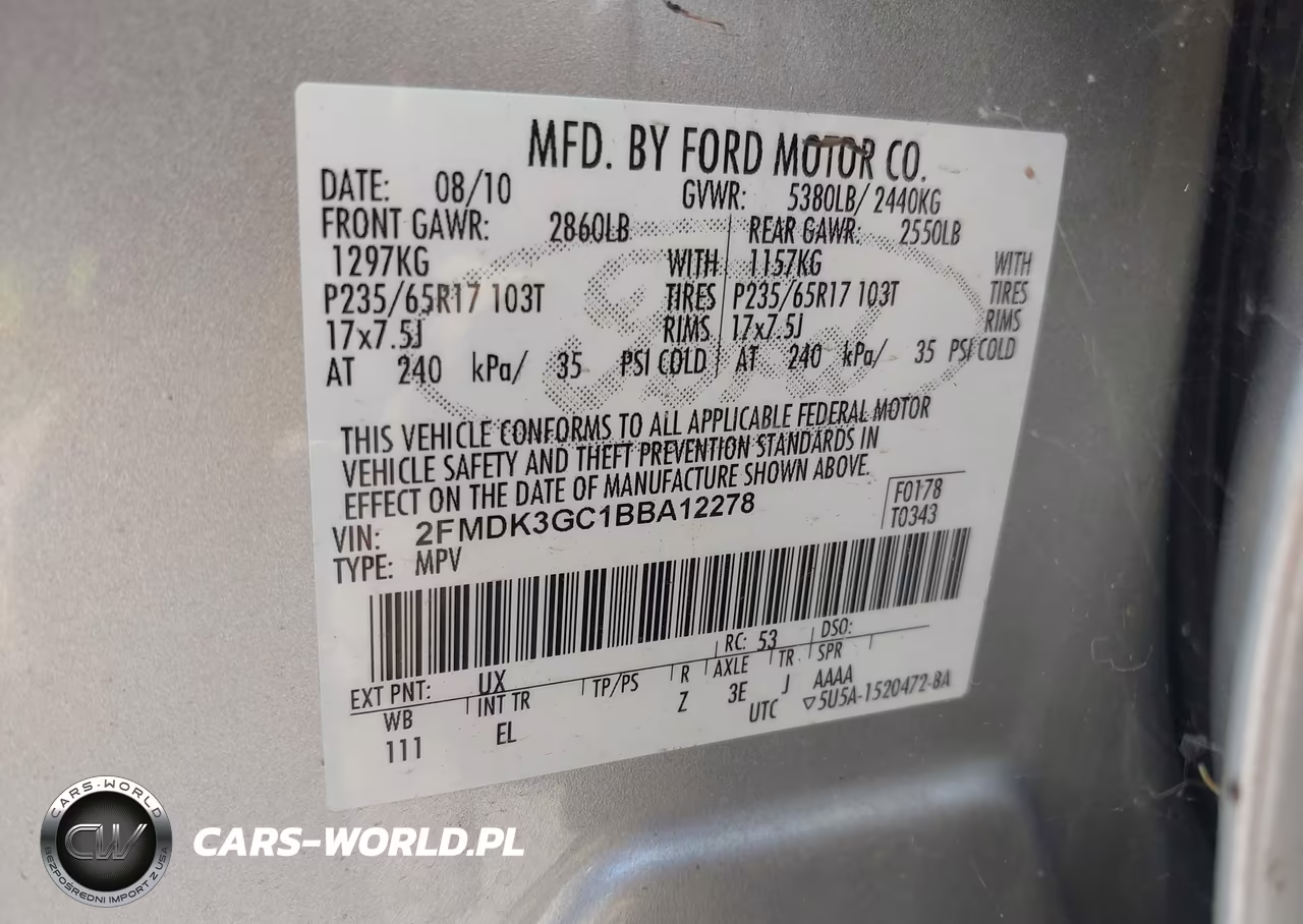 2011 Ford Edge Se VIN:2FMDK3GC1BBA12278 - 9