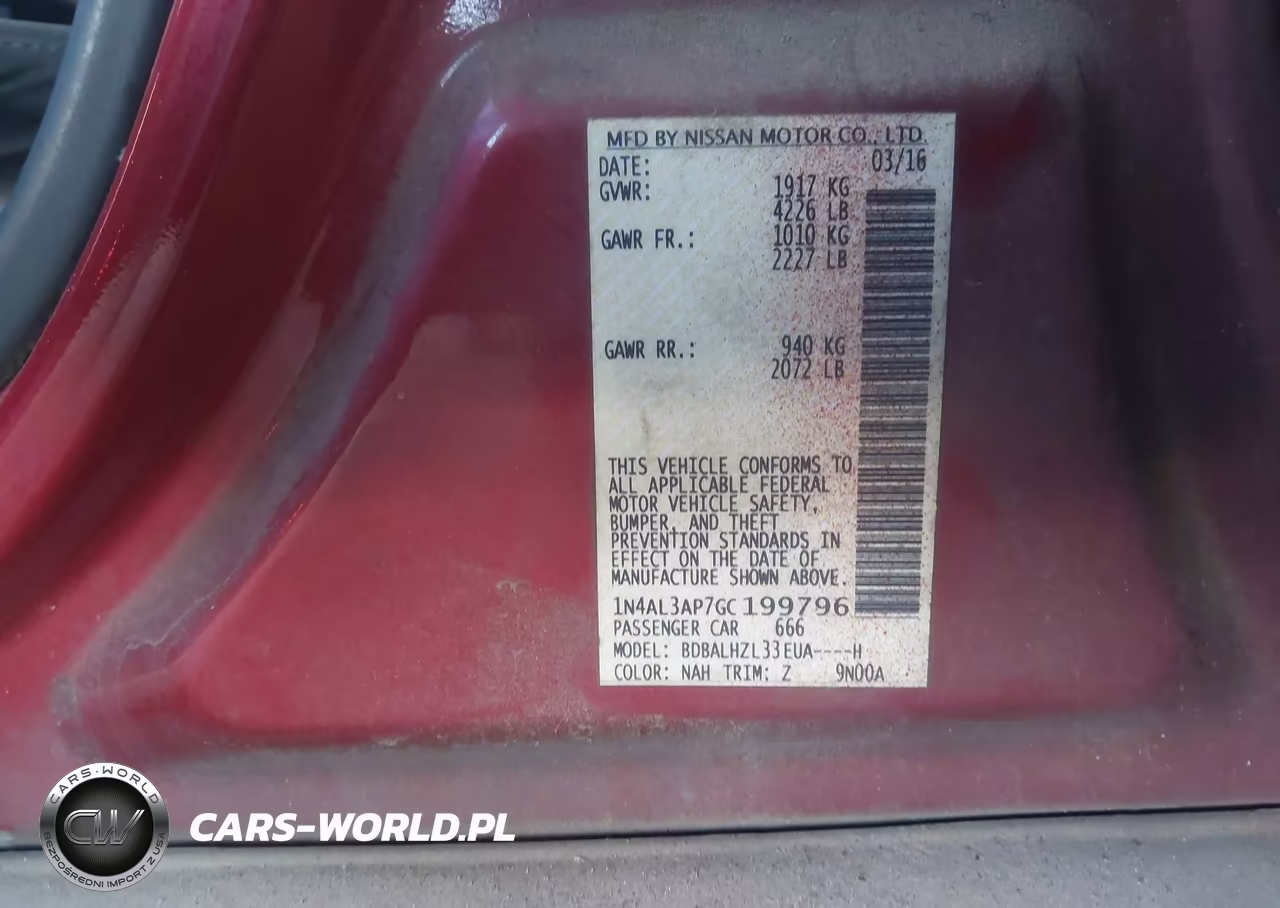 2016 Nissan Altima 2.5 Sr VIN:1N4AL3AP7GC199796 - 9