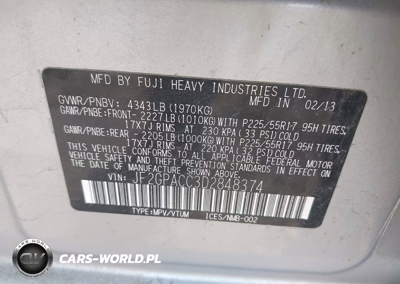 2013 Subaru Xv Crosstrek 2.0 Premium VIN:JF2GPACC3D2848374 - 9