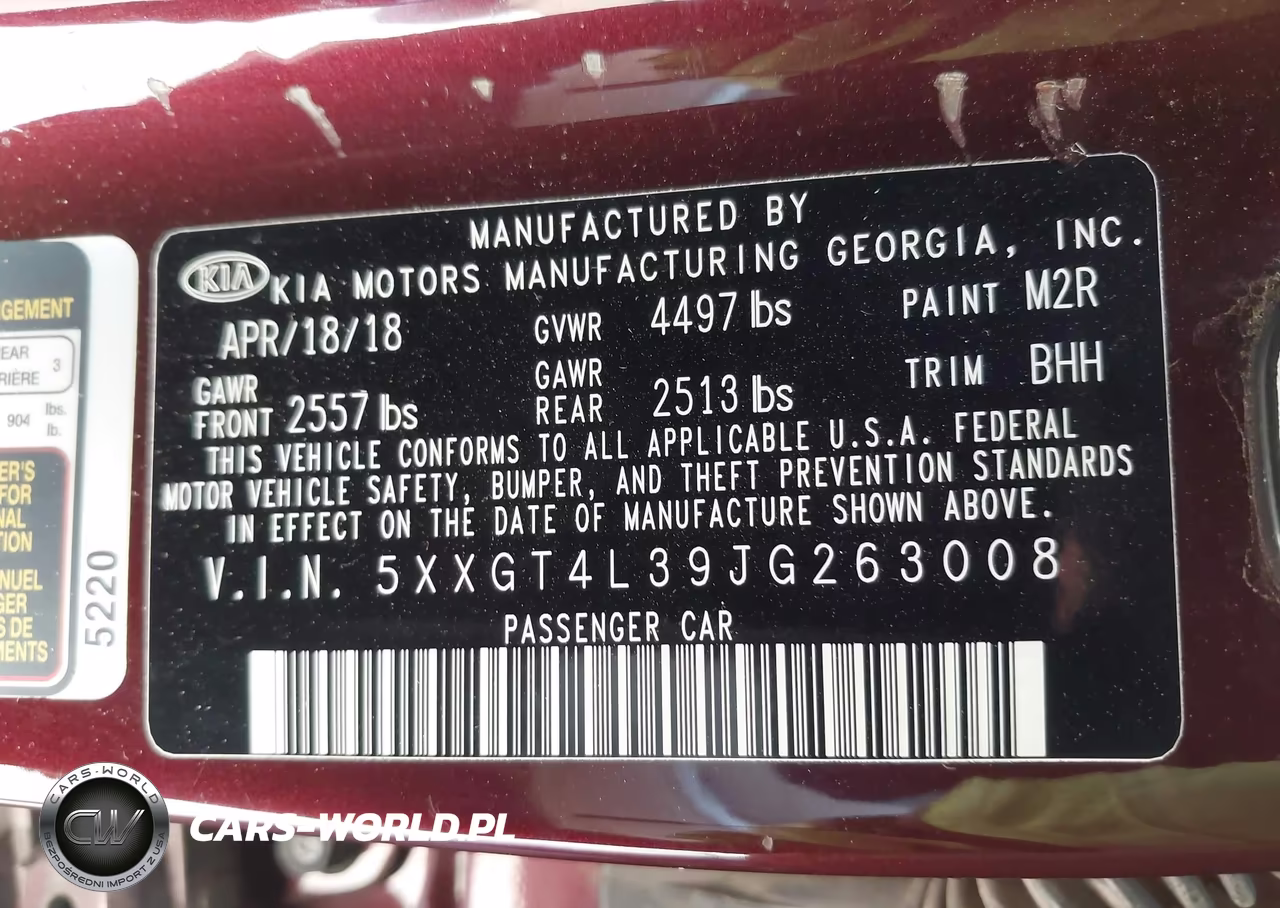 2018 Kia Optima Lx VIN:5XXGT4L39JG263008 - 9