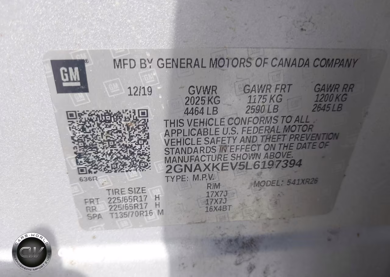 2020 Chevrolet Equinox Fwd Lt 1.5L Turbo VIN:2GNAXKEV5L6197394 - 9