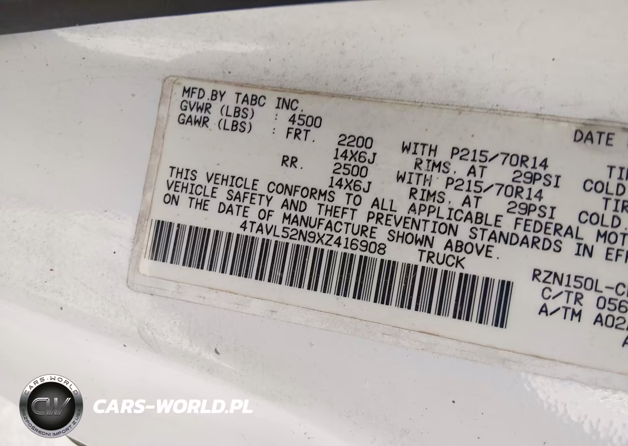 1999 Toyota Tacoma VIN:4TAVL52N9XZ416908 - 9