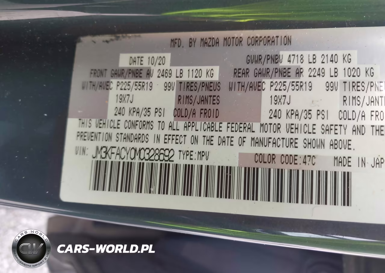 2021 Mazda Cx-5 Carbon Edition Turbo VIN:JM3KFACY0M0328692 - 9