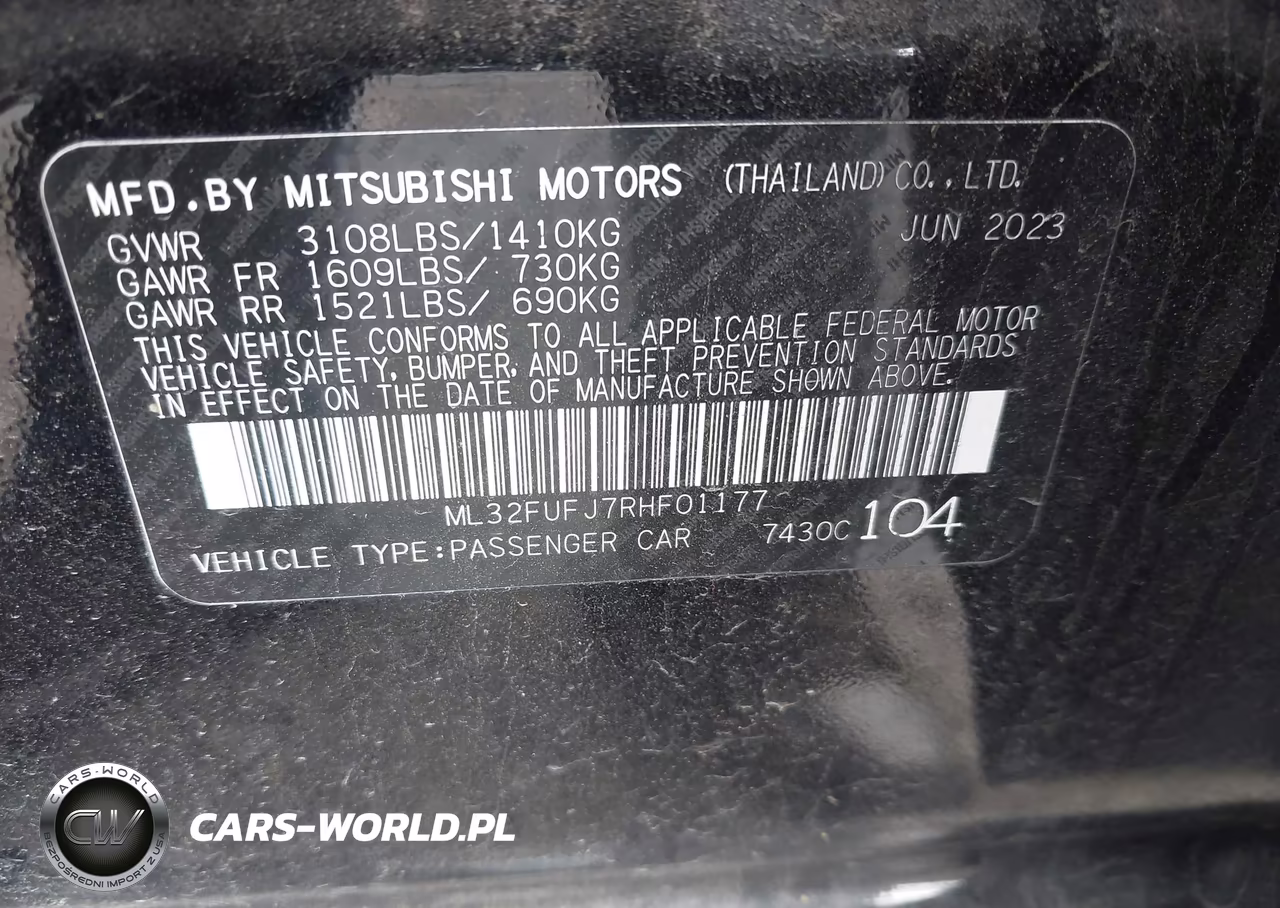2024 Mitsubishi Mirage G4 Black Edition-Es-Le VIN:ML32FUFJ7RHF01177 - 9