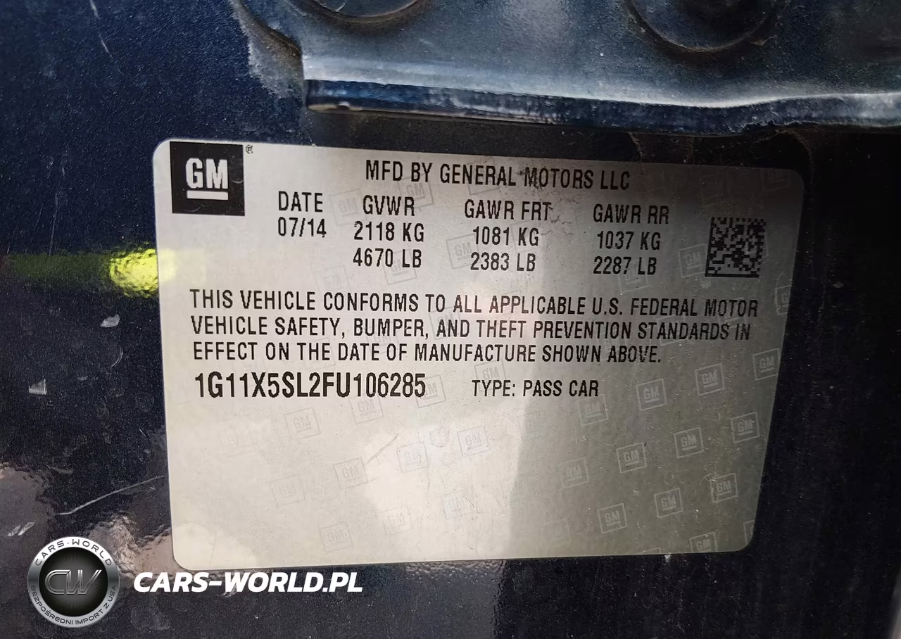 2015 Chevrolet Impala 1Fl VIN:1G11X5SL2FU106285 - 9
