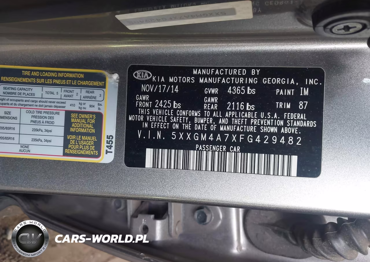 2015 Kia Optima Lx VIN:5XXGM4A7XFG429482 - 9