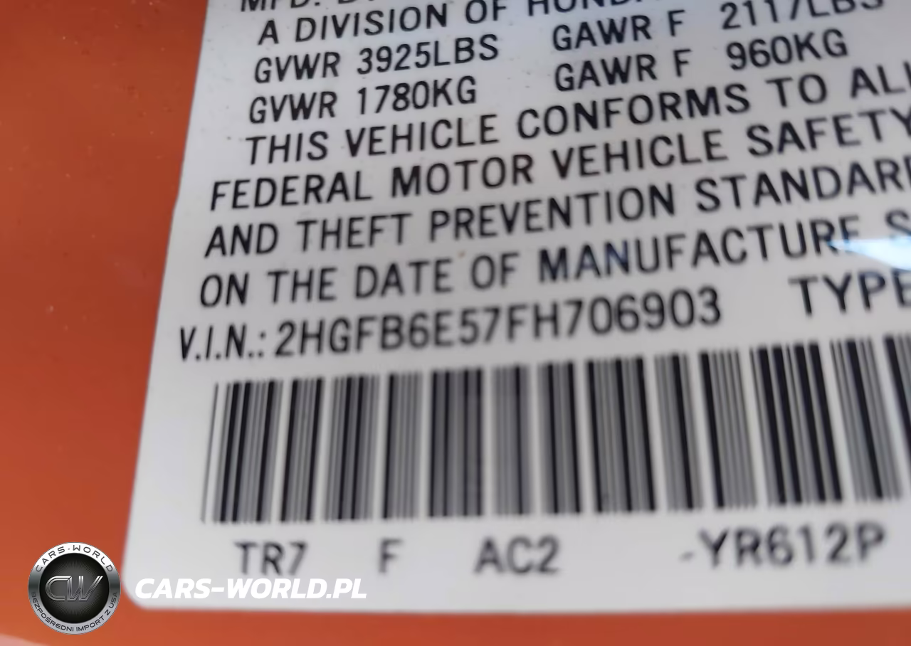 2015 Honda Civic Si VIN:2HGFB6E57FH706903 - 9