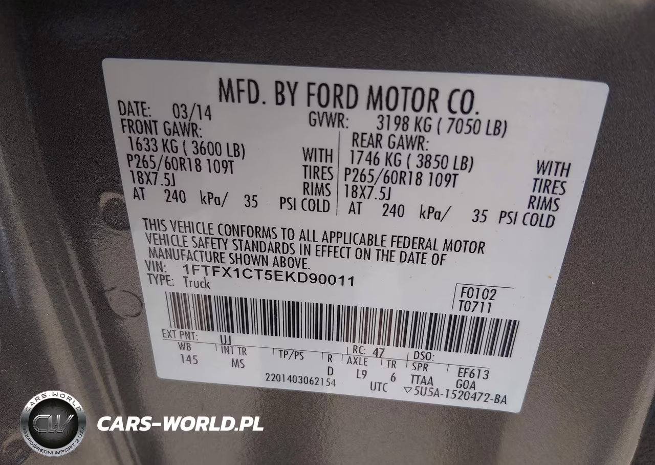 2014 Ford F-150 Xlt VIN:1FTFX1CT5EKD90011 - 9