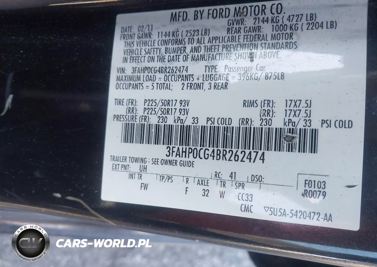 2011 Ford Fusion Sel VIN:3FAHP0CG4BR262474 - 9