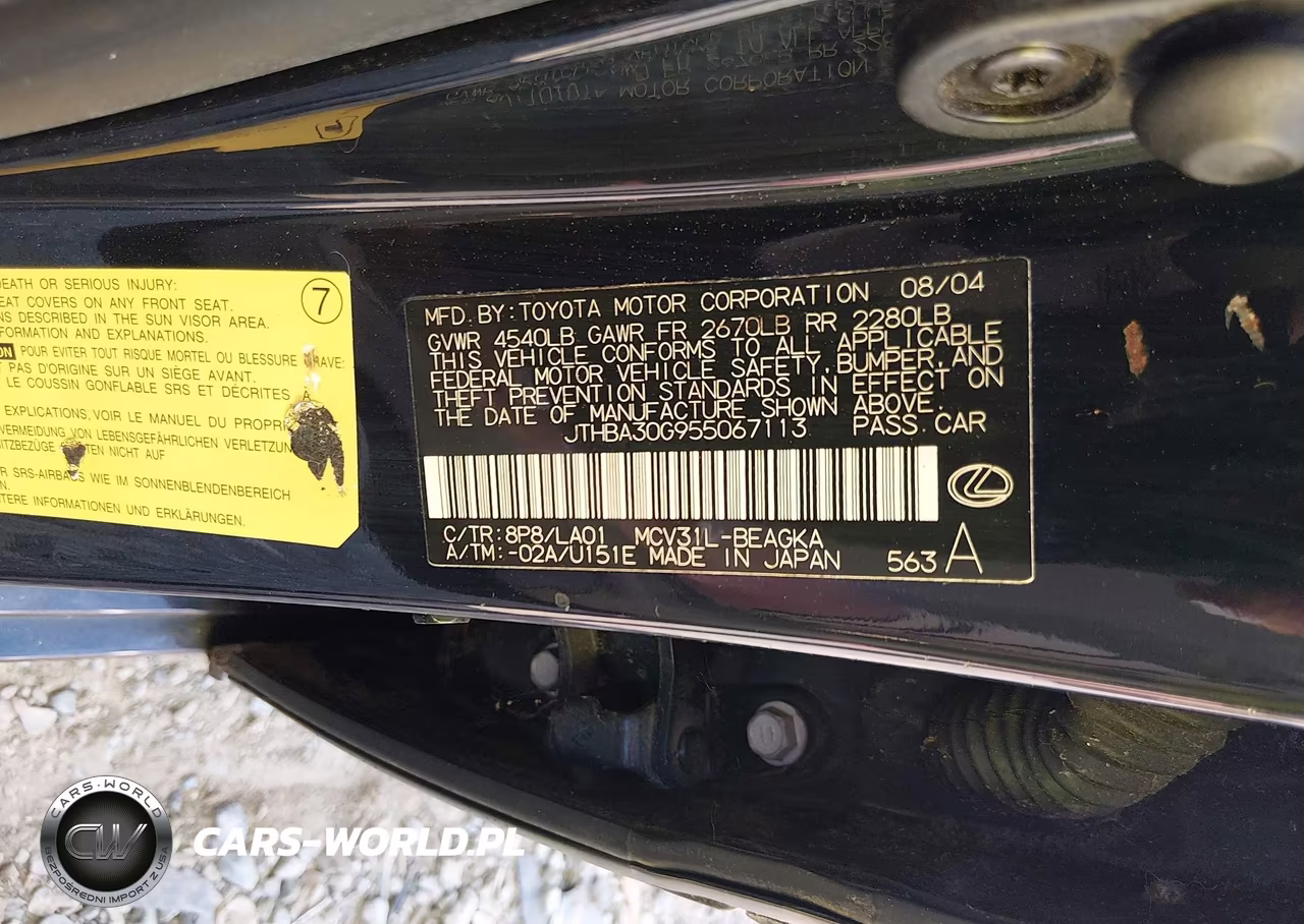 2005 Lexus Es 330 VIN:JTHBA30G955067113 - 9