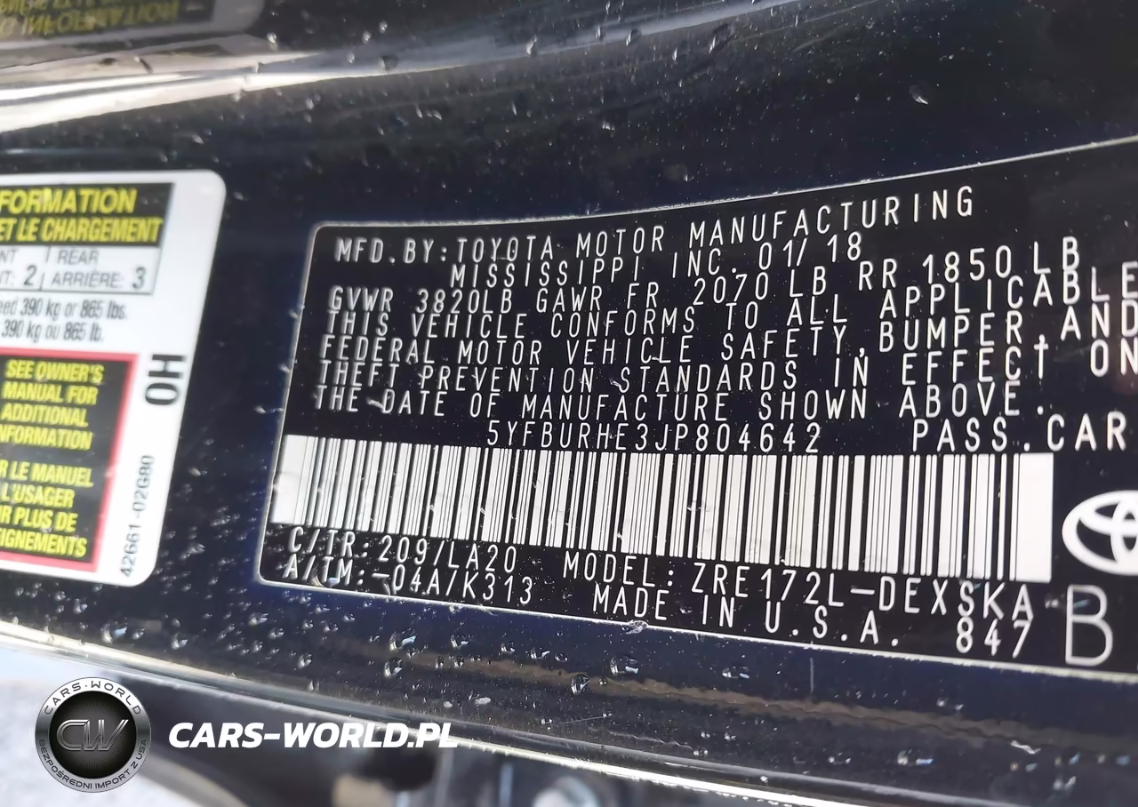 2018 Toyota Corolla Xse VIN:5YFBURHE3JP804642 - 9