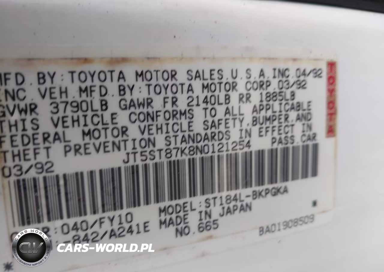 1992 Toyota Celica Gt VIN:JT5ST87K8N0121254 - 9