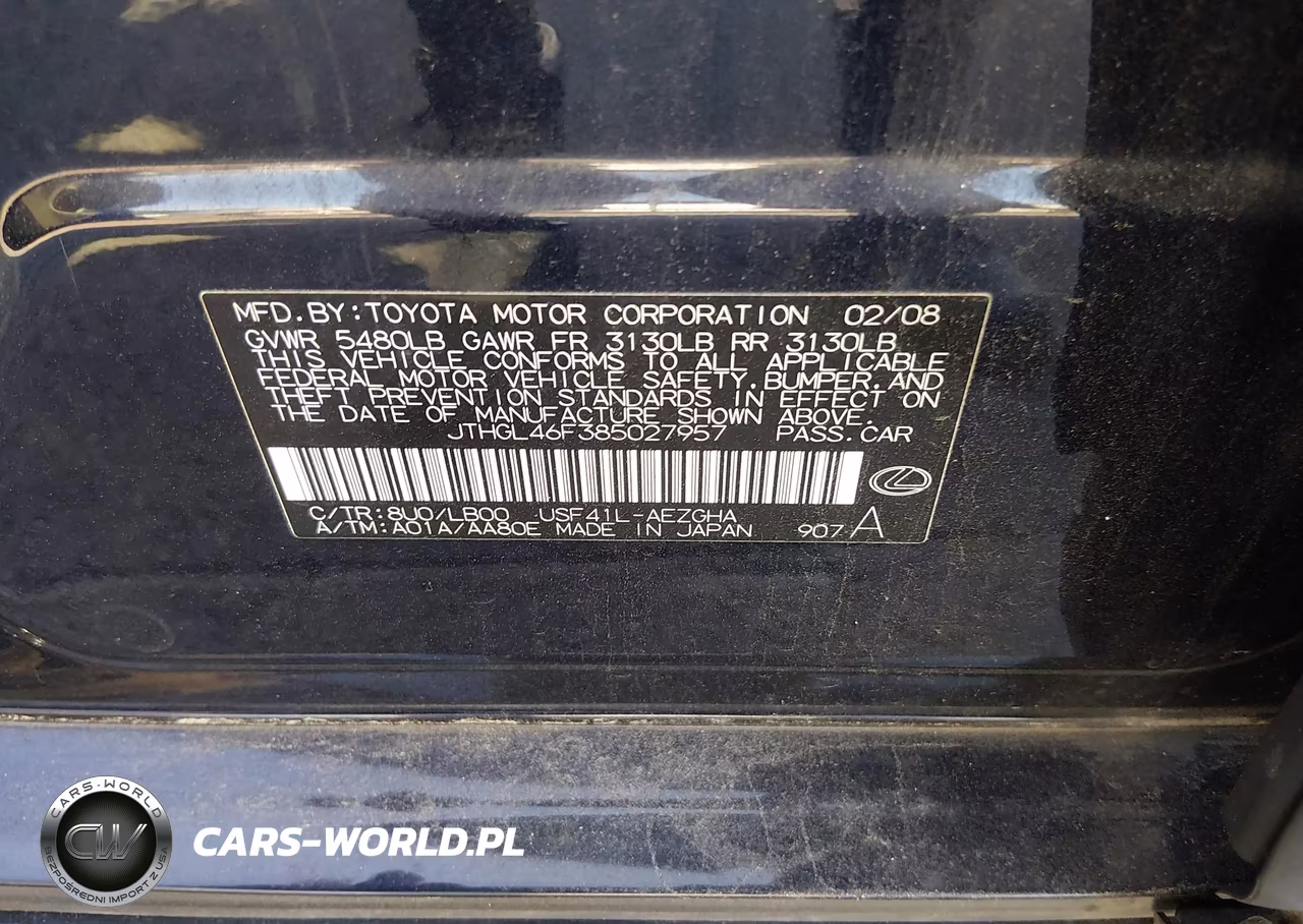 2008 Lexus Ls 460 L VIN:JTHGL46F385027957 - 9