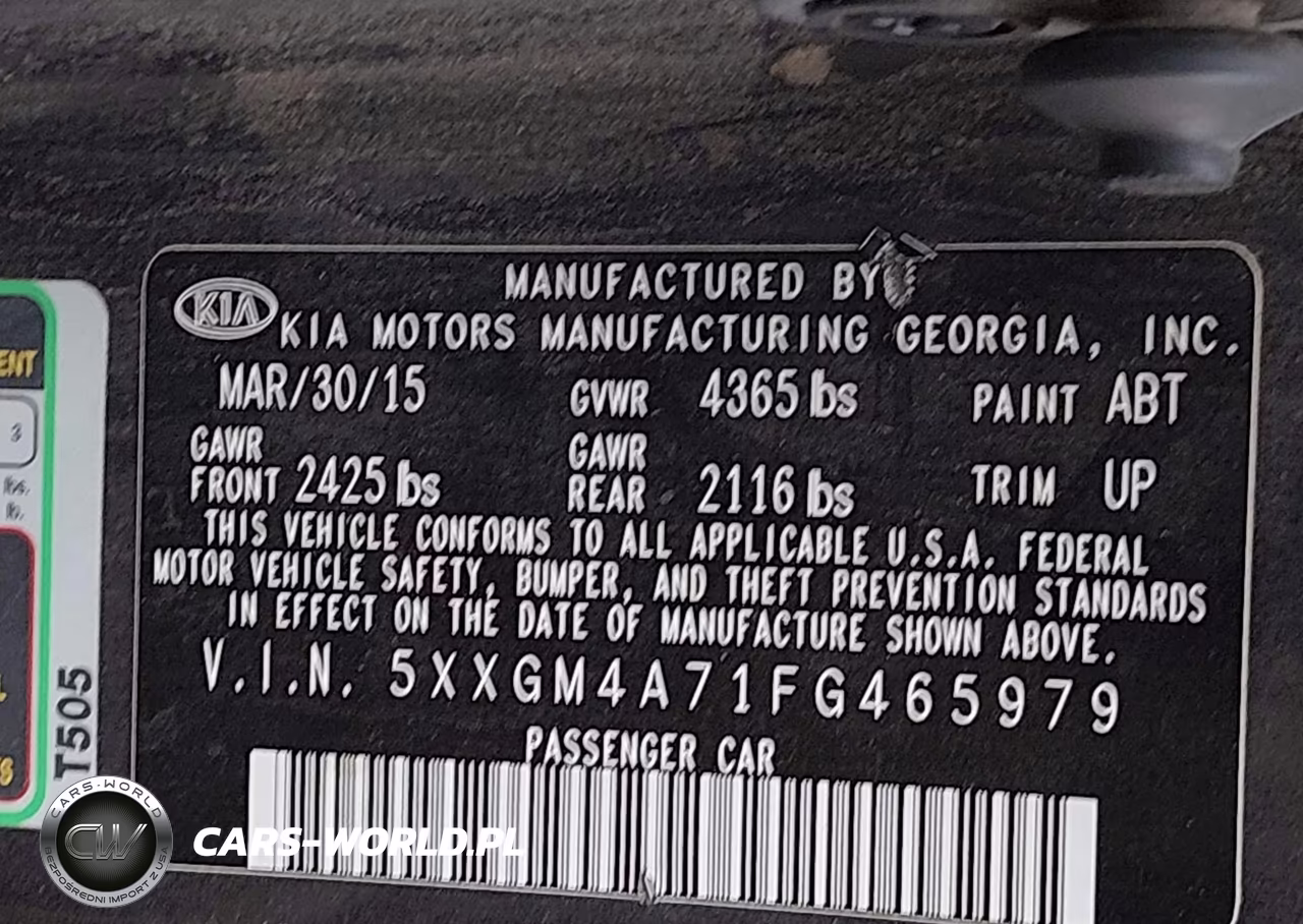 2015 Kia Optima Lx VIN:5XXGM4A71FG465979 - 9