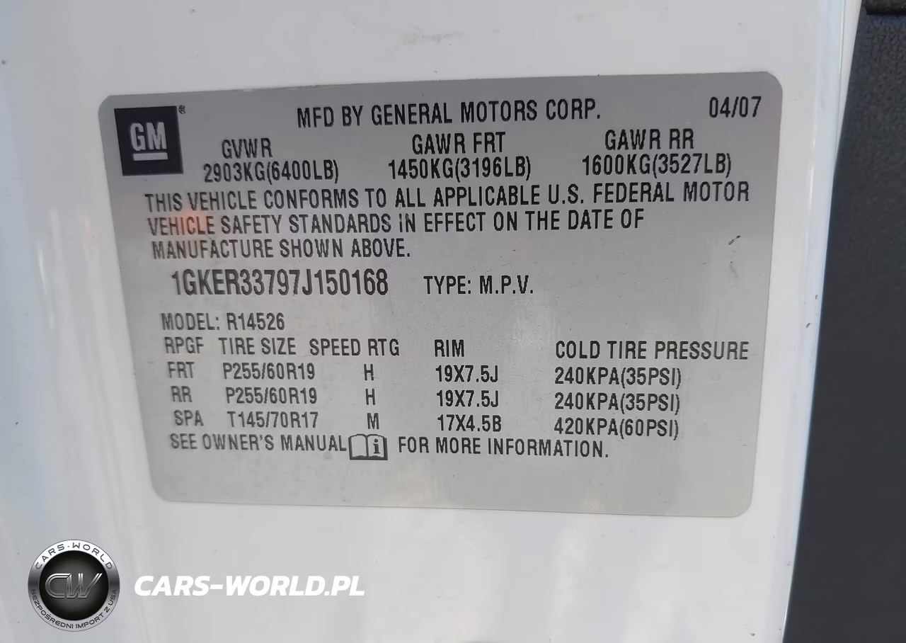 2007 GMC Acadia Slt VIN:1GKER33797J150168 - 9