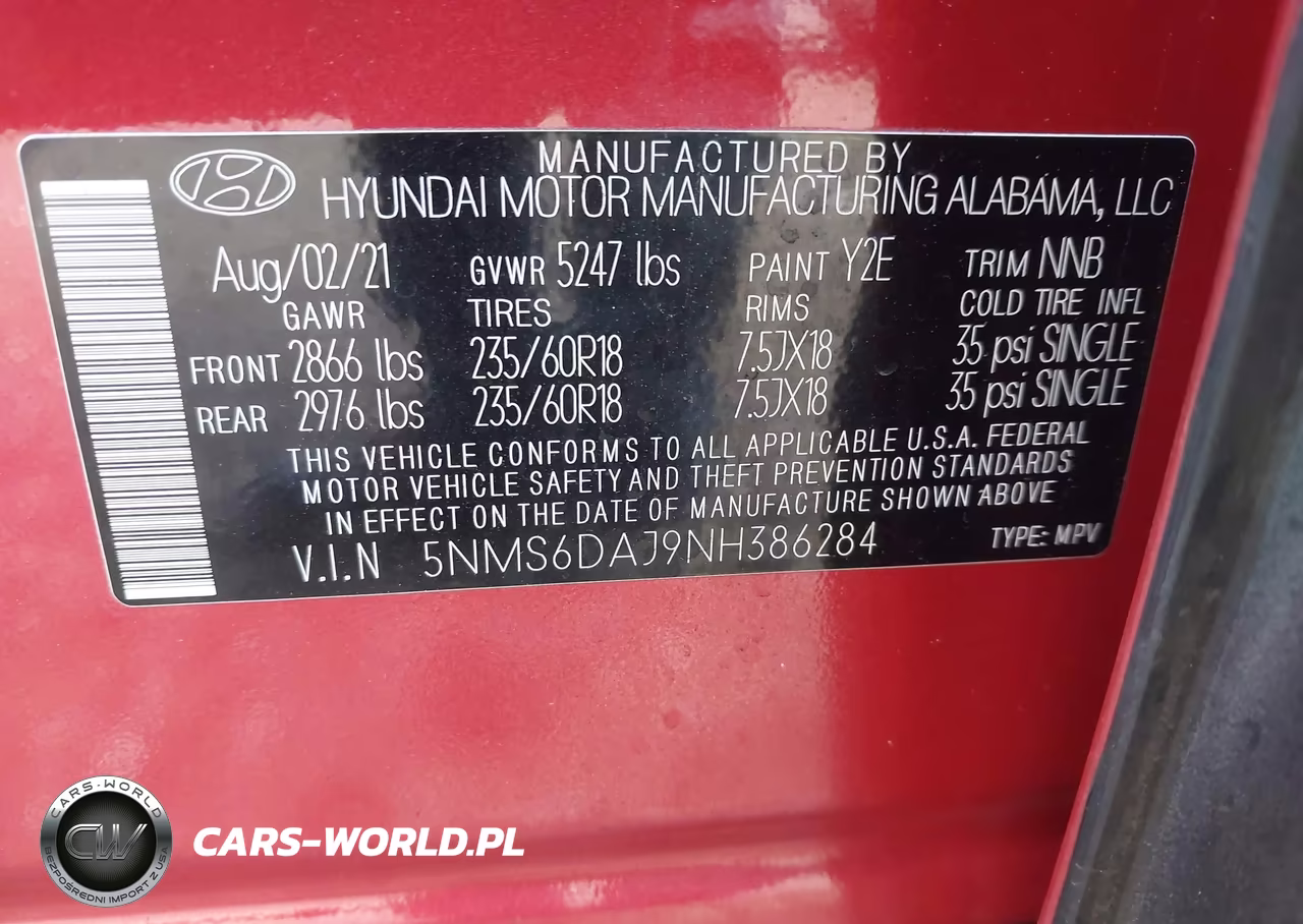 2022 Hyundai Santa Fe Xrt VIN:5NMS6DAJ9NH386284 - 9