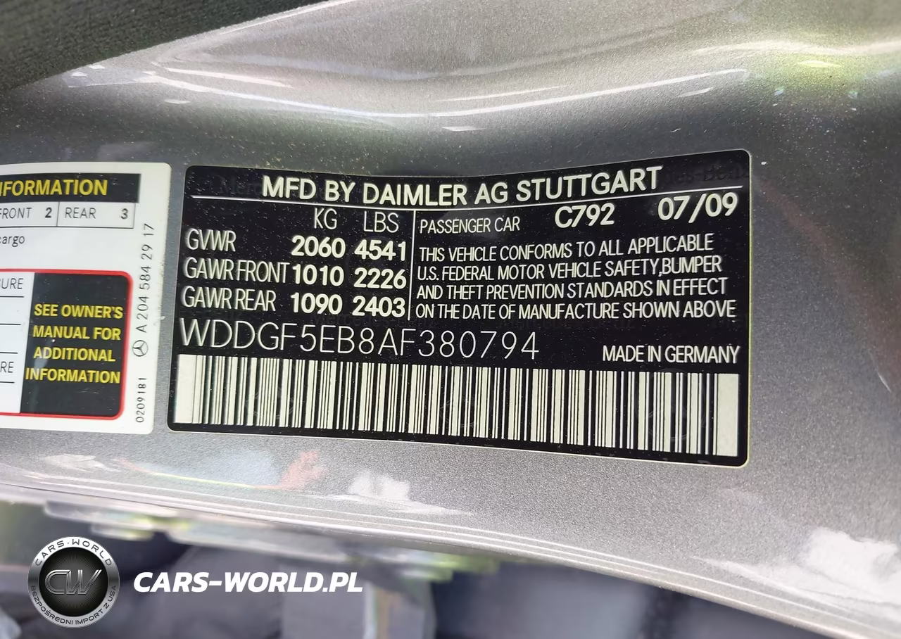 2010 Mercedes-Benz C 300 Luxury-Sport VIN:WDDGF5EB8AF380794 - 9