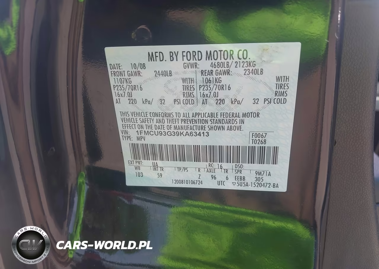 2009 Ford Escape Xlt VIN:1FMCU93G39KA63413 - 9