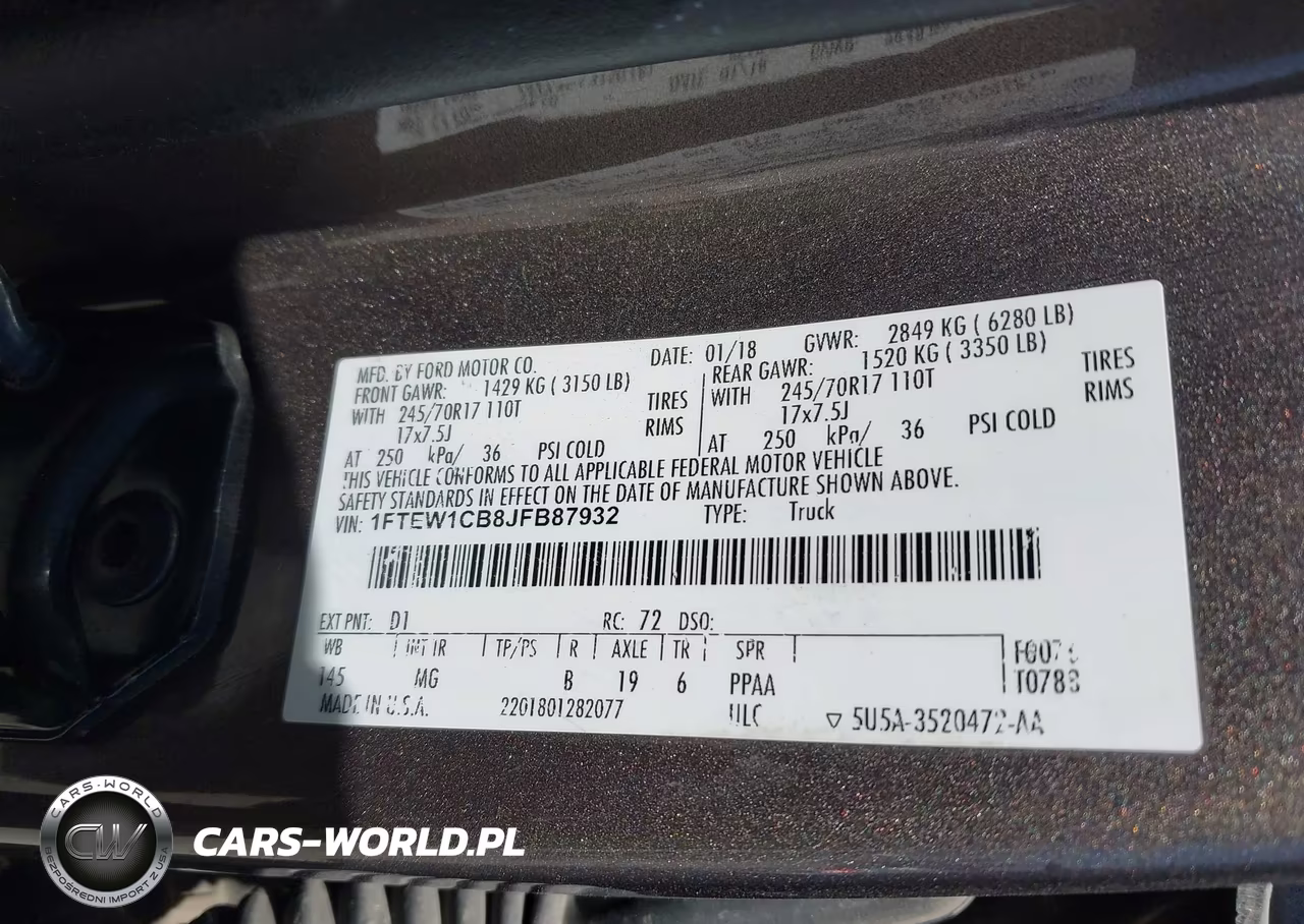 2018 Ford F-150 Xlt VIN:1FTEW1CB8JFB87932 - 9