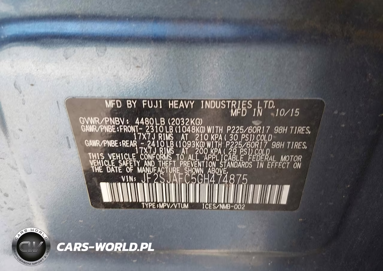 2016 Subaru Forester 2.5I Premium VIN:JF2SJAFC5GH474875 - 9