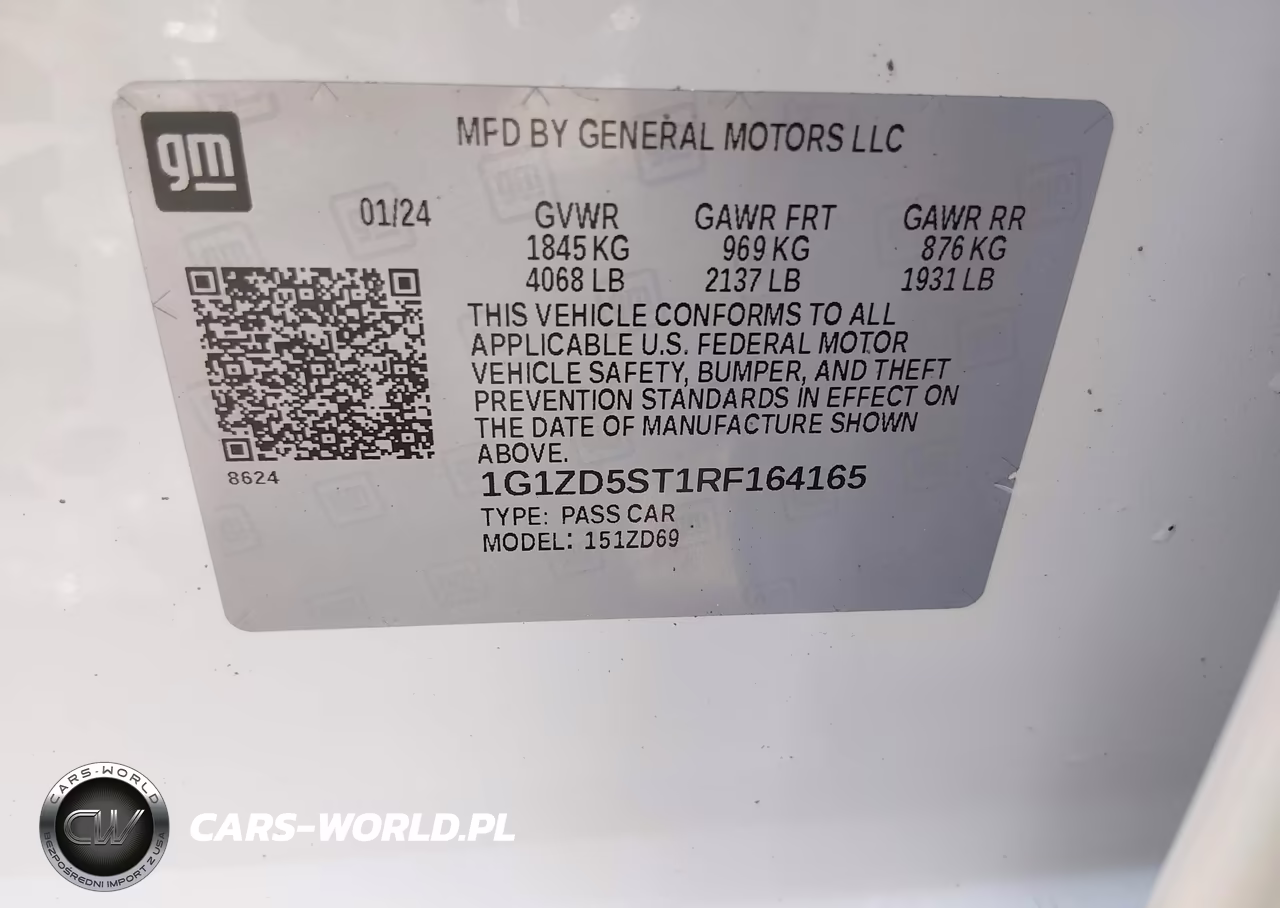 2024 Chevrolet Malibu Fwd 1Lt VIN:1G1ZD5ST1RF164165 - 9