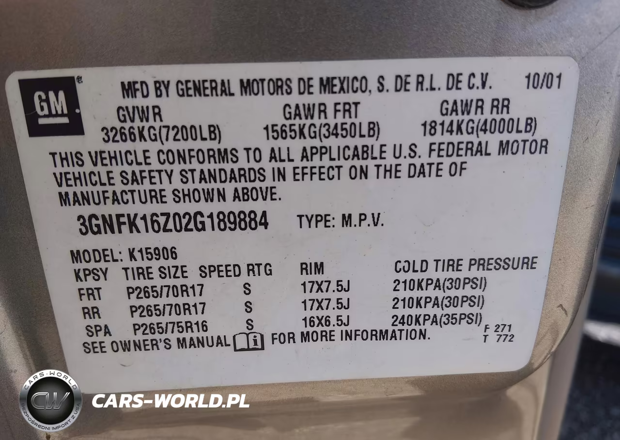 2002 Chevrolet Suburban 1500 Z71 VIN:3GNFK16Z02G189884 - 9