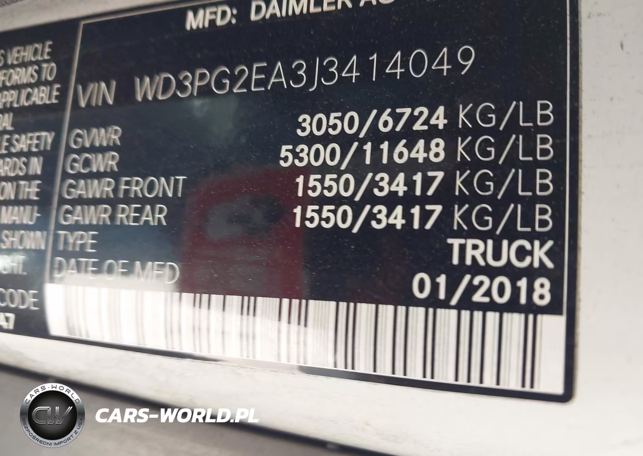 2018 Mercedes-Benz Metris VIN:WD3PG2EA3J3414049 - 9