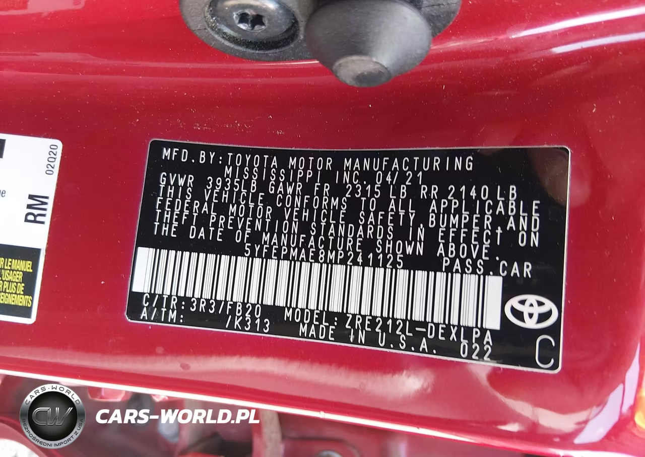 2021 Toyota Corolla Le VIN:5YFEPMAE8MP241125 - 9