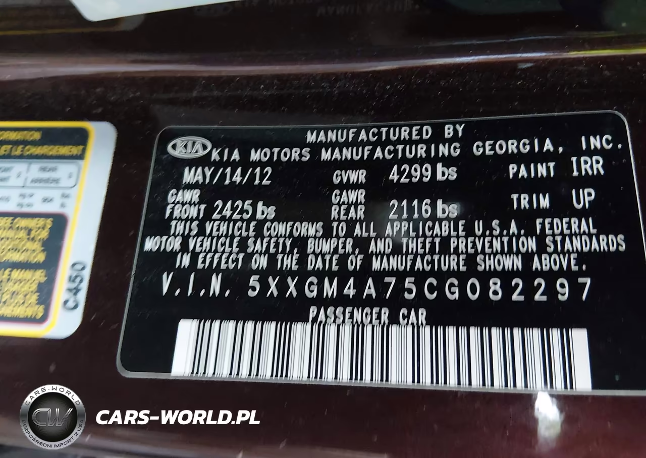 2012 Kia Optima Lx VIN:5XXGM4A75CG082297 - 9