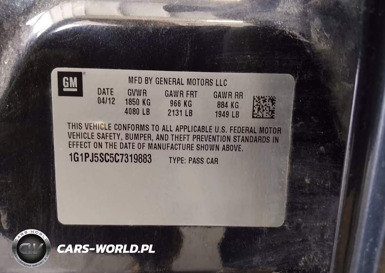 2012 Chevrolet Cruze Eco VIN:1G1PJ5SC5C7319883 - 9